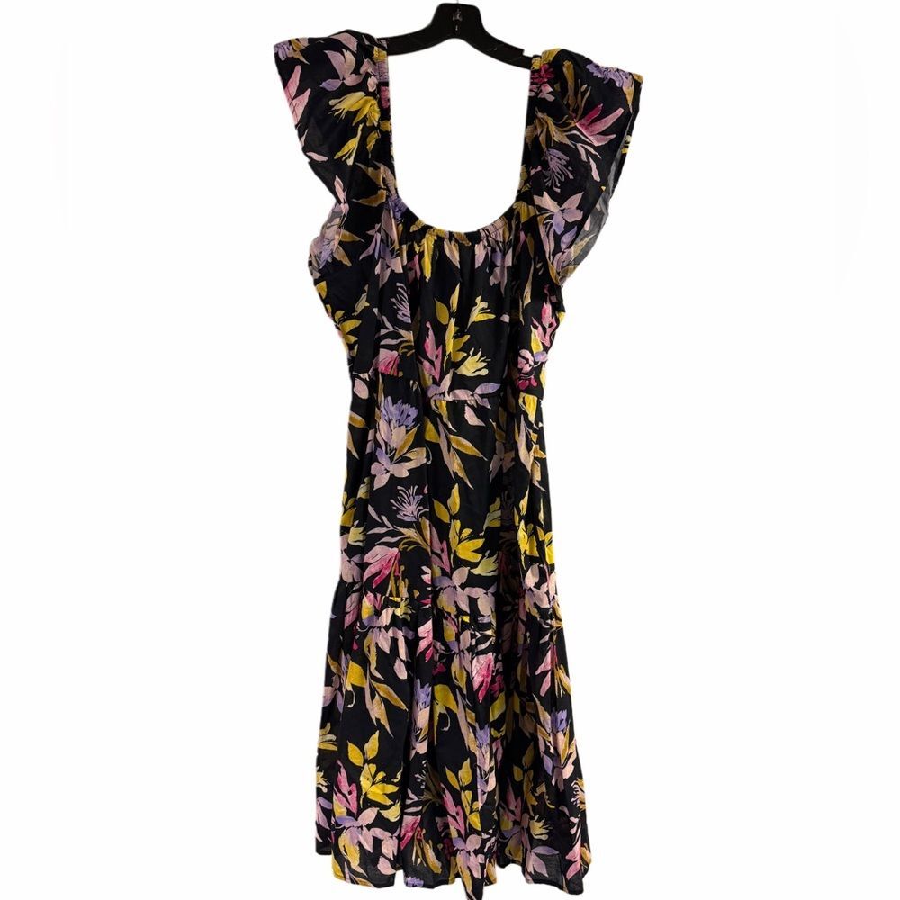 NWOT Time & Tru Black Floral Off the Shoulder Dress with Pockets Size XL 16/18